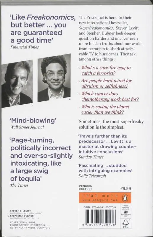 Rückseite: 9780141030708 | Superfreakonomics | Stephen J. Dubner (u. a.) | Taschenbuch | Englisch